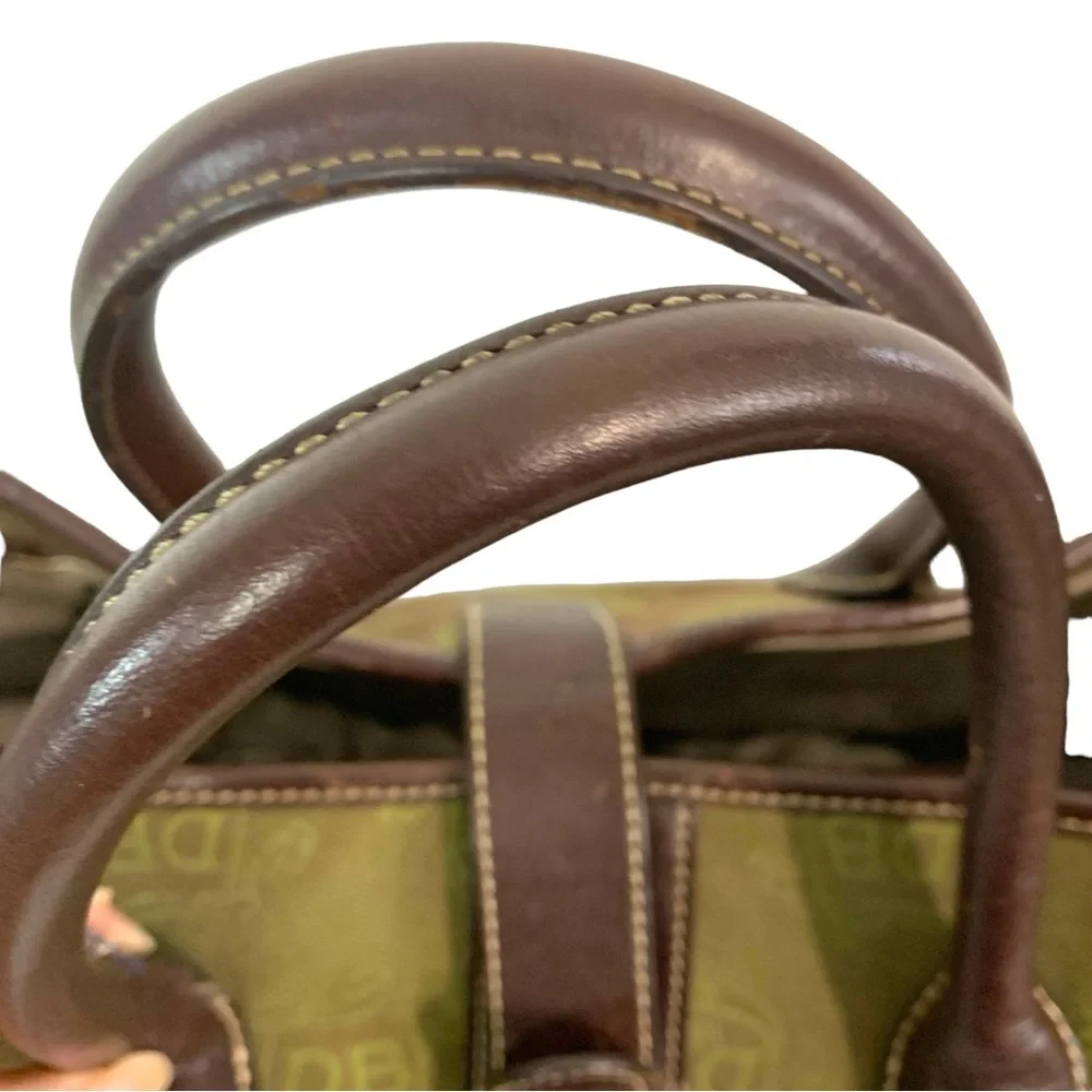 DOONEY & BURKE Monogram Canvas Leather Trimmed Satchel